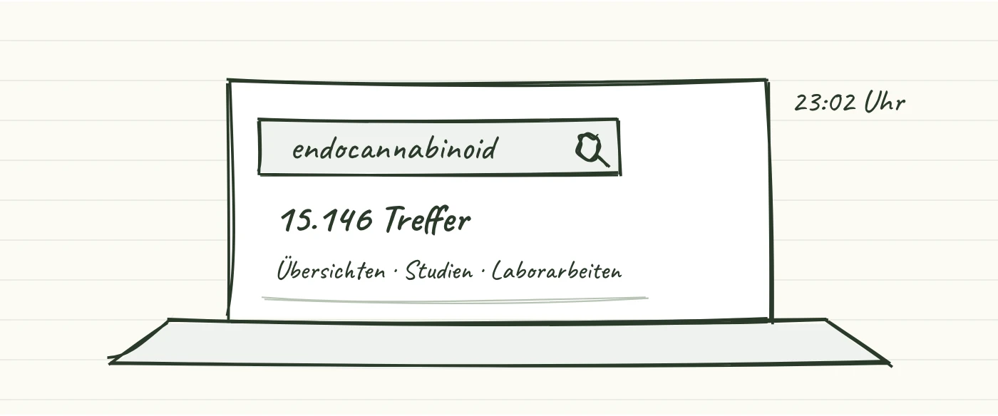 23:02 Uhr. Ein Suchwort, mehr als 15.000 Forschungsarbeiten. Der Moment, in dem Mara klar wird: Das ist ein echtes Forschungsgebiet. PubMed-Zahl von Oktober 2026.