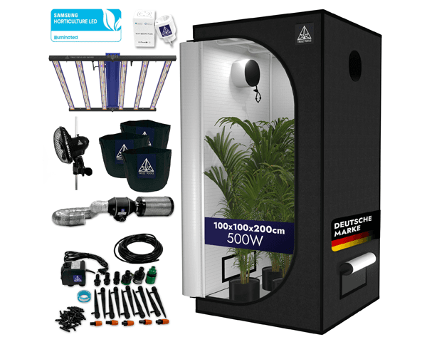 Jetzt ansehen Treez Tools Komplettes Grow Set Medium – Komplettes Indoor-Grow-Kit mit Grow-Zelt, LED-Beleuchtung, Belüftungssystem und Zubehör