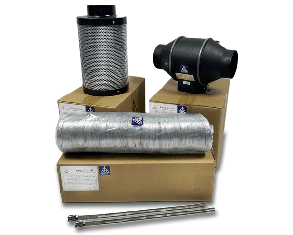 Jetzt ansehen Treez Tools Grow 4-Zoll Inline-Lüfter und Aktivkohlefilter-Kombination mit Geschwindigkeitsregler 100mm