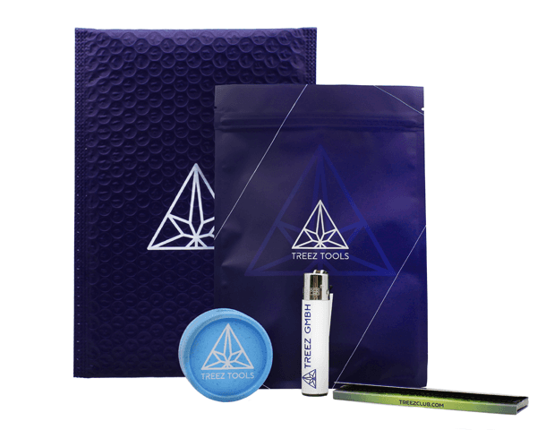 Jetzt ansehen Treez Tools 420 Smoke Set 3-in-1 mit Papers, Grinder und Feuerzeug (Blau)