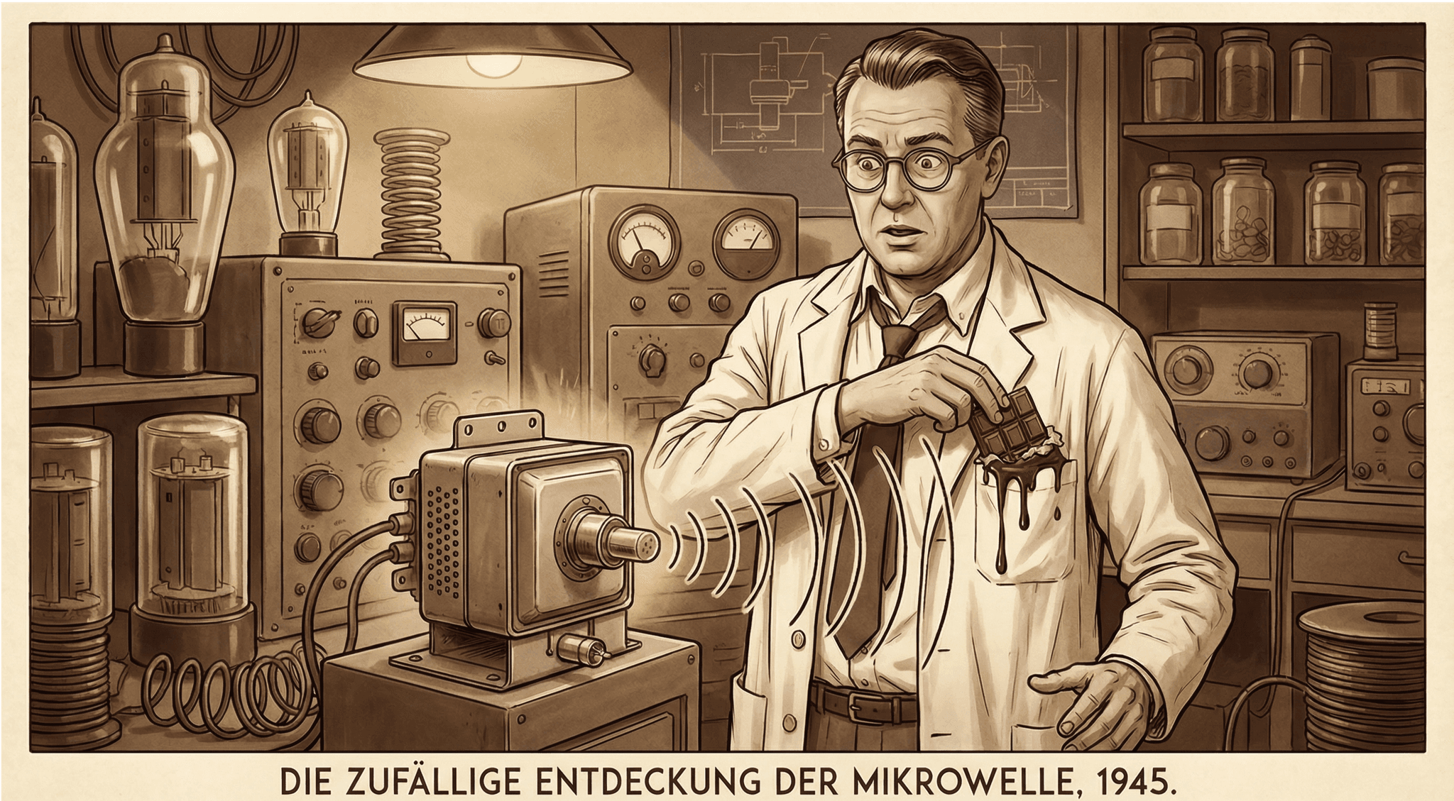 Die zufällige Entdeckung der Mikrowelle durch einen Wissenschaftler im Jahr 1945