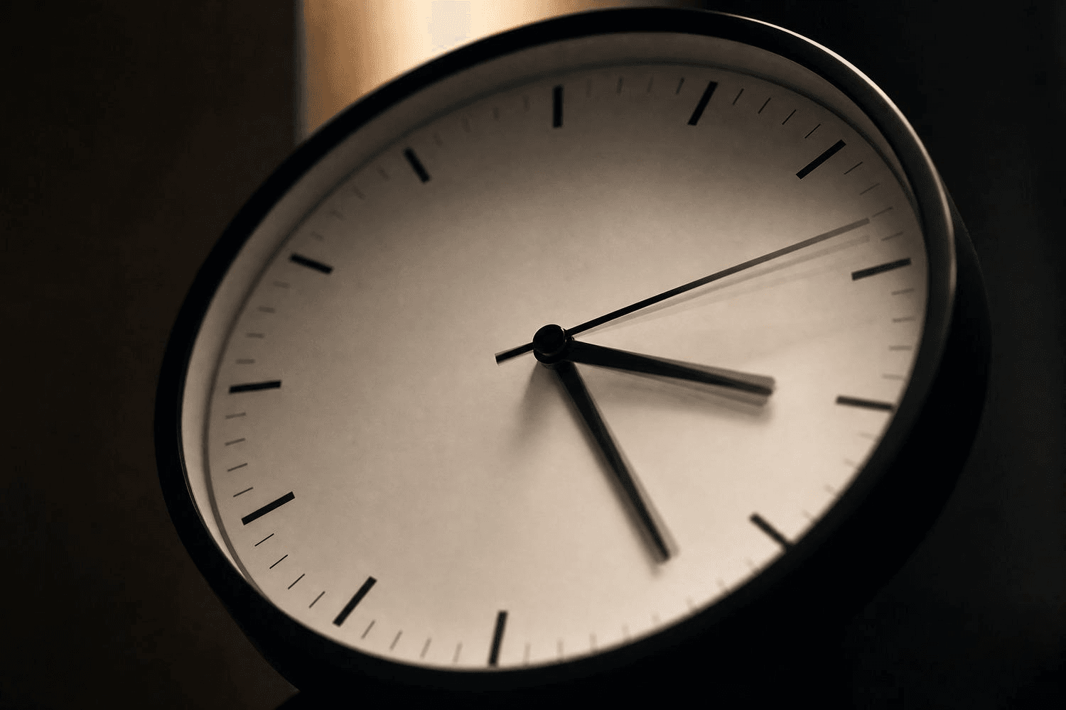 Analoge Uhr mit sich bewegenden Zeigern – Symbol dafür, dass es keine pauschale Wartezeit nach Cannabiskonsum gibt