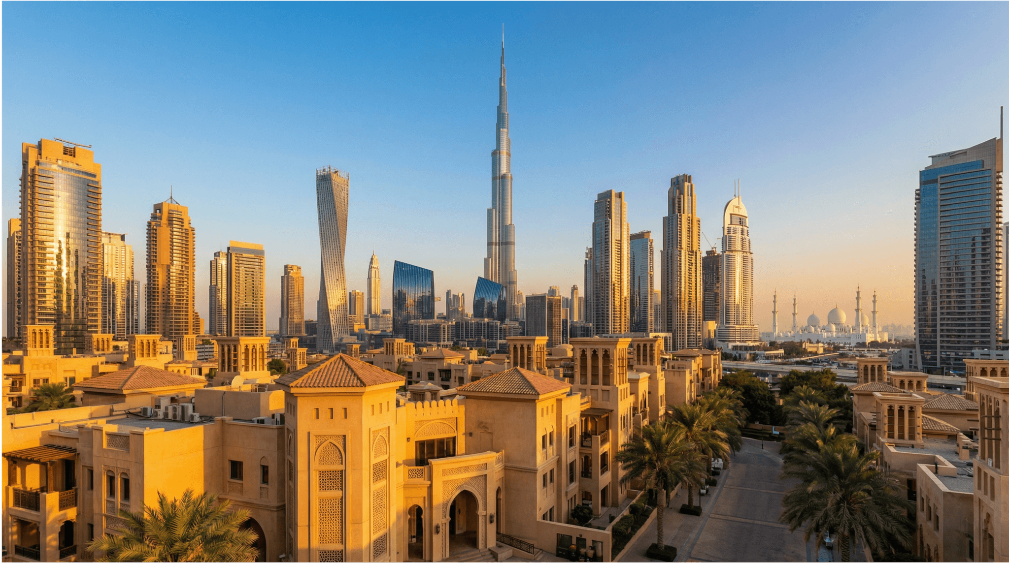 Dubai-Skyline mit Burj Khalifa