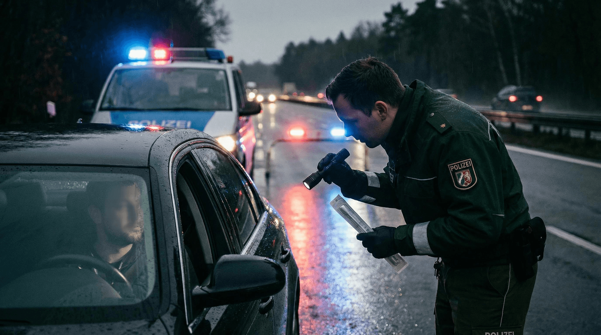 Polizeikontrolle im Regen – THCP löst durch Kreuzreaktivität positive THC-Tests aus und ist in Deutschland nach NpSG verboten