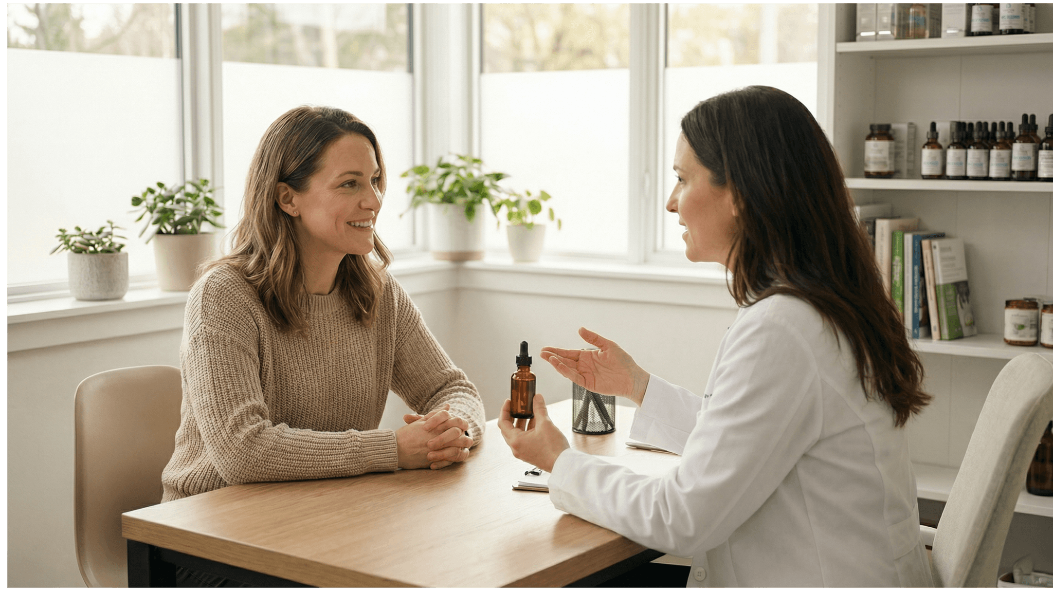 ärztin berät über medizinisches cannabis