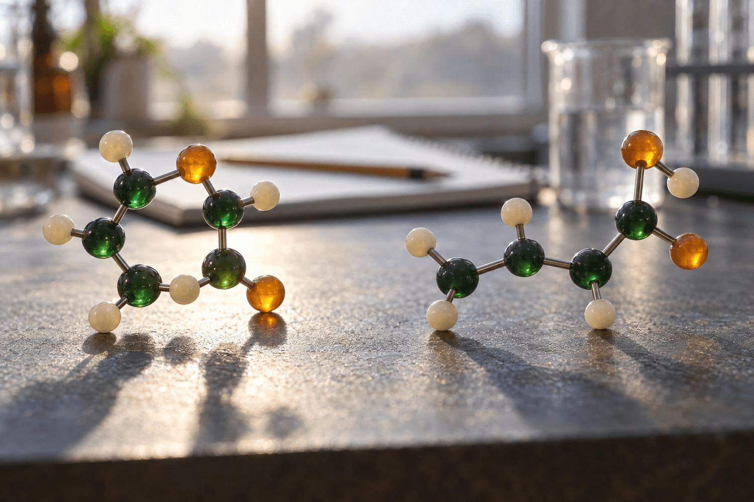 Chemische Struktur: CBD und THC haben dieselbe Summenformel, unterscheiden sich aber in der Anordnung ihrer Atome – sie sind Isomere.