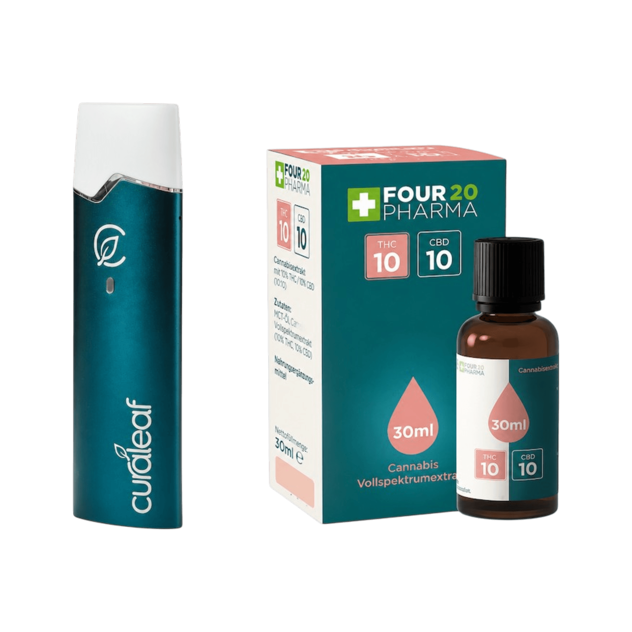 Kombipaket: Curaleaf Vape Kartusche + Medical Grade Inhaler + 420 Cannabisextrakt THC 10 / CBD 10