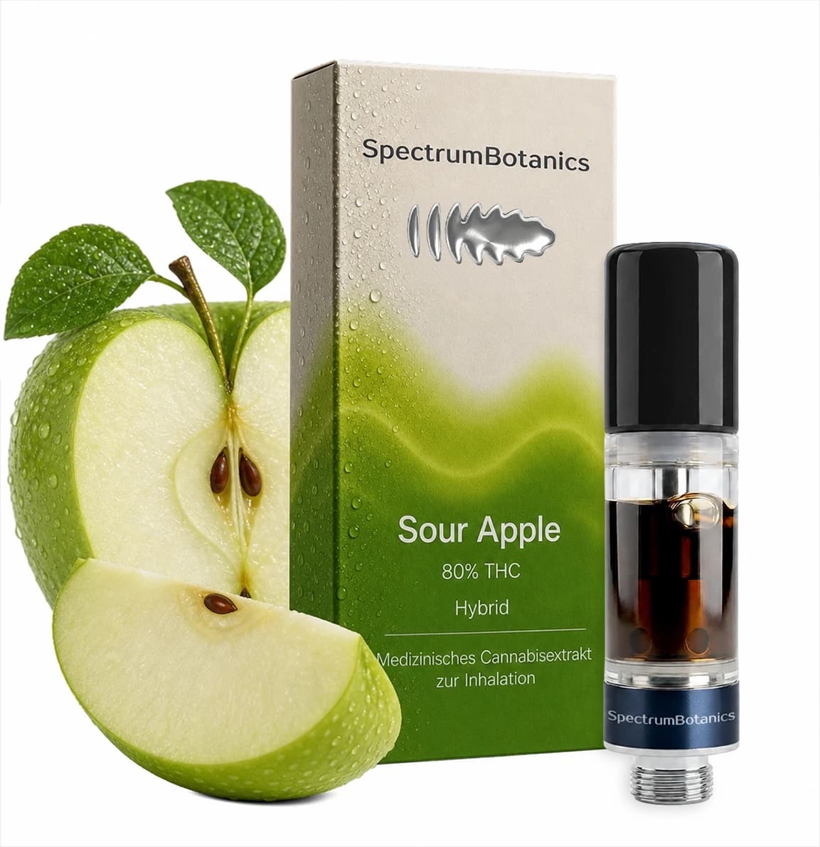 THC Vape 80% Spectrum Botanics Sour Apple 0,5 ml